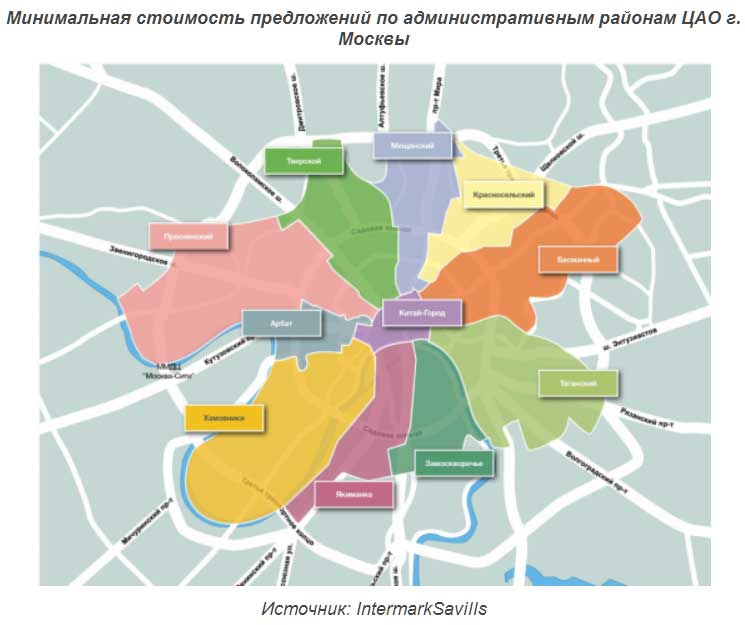 Карта центрального административного округа москвы